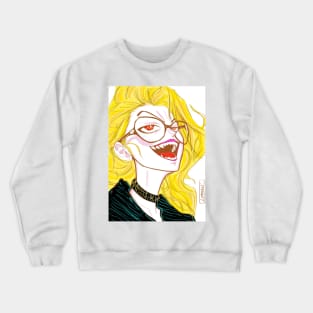 blonde vampire influencer ecopop in fancy style art in the dark Crewneck Sweatshirt